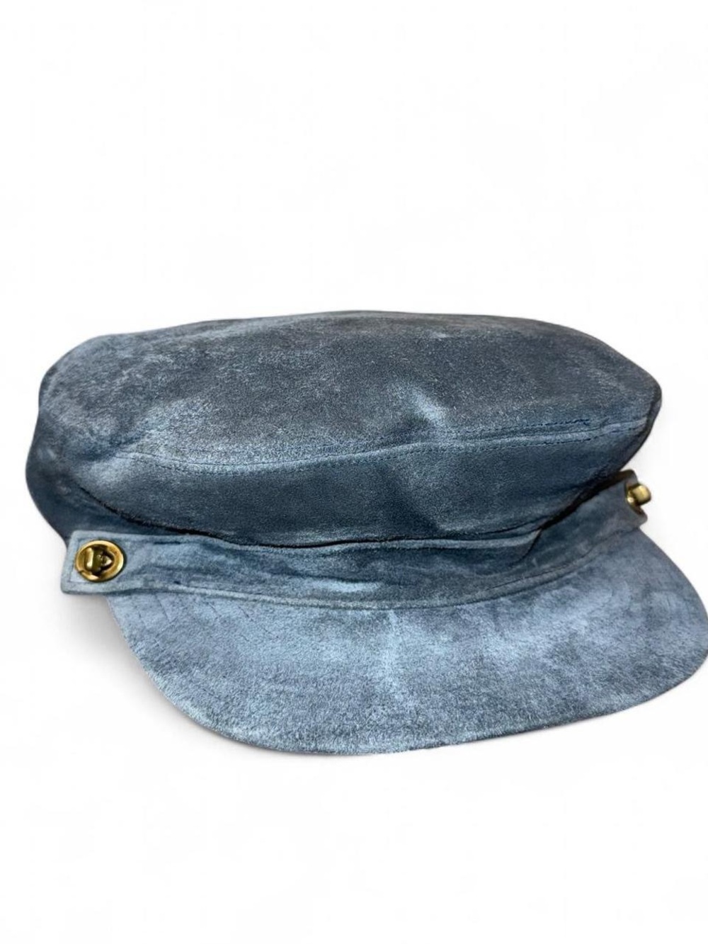 RARE vintage baby Blue Coach suede cap with gold turn locks - Picture 7 of 7